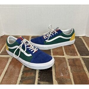 Vans Old Skool‎ Yacht Club Blue Green Red Colorblock Suede Sneaker Retro Sz 11.5
